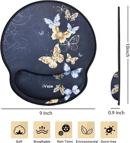 Ergonomic Mouse Pad Wrist Rests Support, Non Slip Mousepads with Gel Cushion Wrist Support,iVeze Comfortable Durable Mouse Pads for Home Office Efficient Working Easy Typing & Pain Relief (Galaxy) in Kuwait