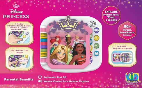 eKids Disney Princess Interactive Book with Preschool Learning Activities, Educational Toys for Toddlers and Fans of Disney Princess Toys in Kuwait