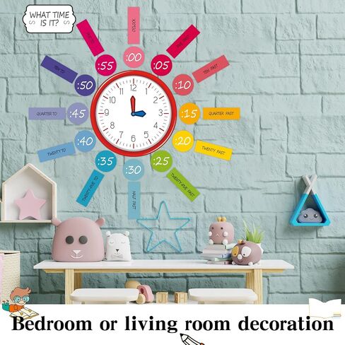 Kosiz 55 Pcs Telling Time Bulletin Board Kit Learn to Tell Time Practice Clock Teaching Clock for Kids Analog Clock Number Labels 1st 2nd 3rd Grade Classroom Must Haves for Home Classroom Supplies in Saudi Arabia