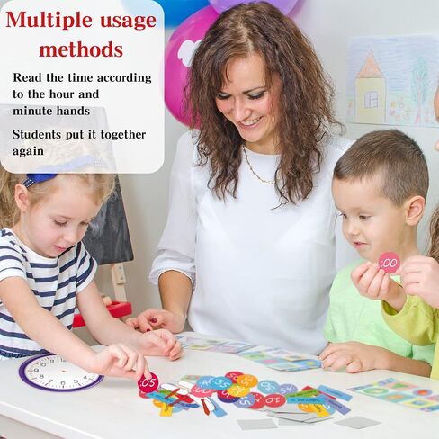 Kosiz 55 Pcs Telling Time Bulletin Board Kit Learn to Tell Time Practice Clock Teaching Clock for Kids Analog Clock Number Labels 1st 2nd 3rd Grade Classroom Must Haves for Home Classroom Supplies in Saudi Arabia