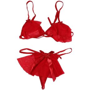 Temptation Underwear Sweet For Women Bra set Maid outfit Mesh Panties Sexy Lace Lingerie