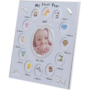 BESPORTBLE First Year Photo Frame, Newborn Picture Frame, My First Year Newborn Keepsake Frame 12 Months Photo Frame for Memories, Shower, New Mom
