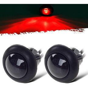 Partsam 2pcs 3/4" Smoked Amber LED Clearance Light Side Marker Light w/Rubber Grommet, Grill Lights Turn Signals For Truck Trailer Pickups RV, 12V, FLush Mount