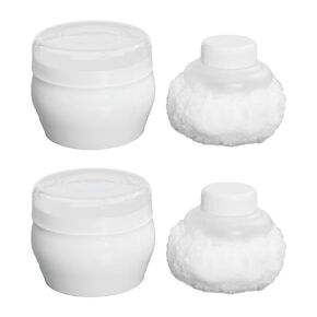 DOITOOL 2Pcs Baby Body Cosmetic Powder Puff Sponge Box Case Container Body Powder Puff and Container Case, Baby Powder Puff Kit for After-Bath Powder to Use, Pink