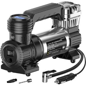Avid Power 12V DC Portable Air Compressor, 30L/M Fast Inflation, Auto Tire Inflator with Pressure Gauge, Air Pump for Car Tires & Many inflatables