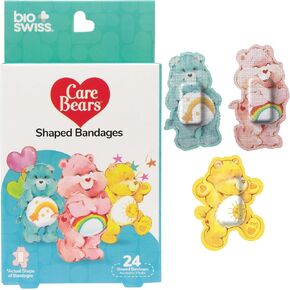 BioSwiss Care Bears Bandages, Sweet and Sour Care Bear Shaped Self Adhesive Bandage, Latex Free Sterile Wound Care, Fun First Aid Kit Supplies for Kids, 24 Count in Saudi Arabia