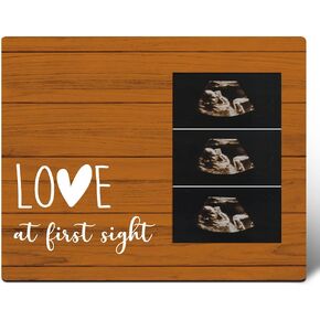 Baby Ultrasound Picture Frame, Love at First Heartbeat, New Mom Gifts, Baby Pregnancy Announcements Gifts for First Time New Dad Mom Ready to Be, Baby Shower Gifts for First Time Parents Ready to Be