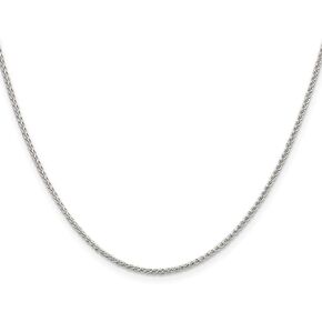 IceCarats 925 Sterling Silver 1.5mm Round Spiga Wheat Link Chain Necklace