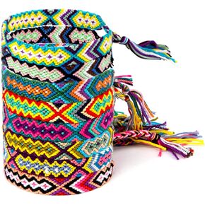LOVEINUSA 35PCS Woven Wrap Friendship Bracelets, Adjustable Colorful Friendship Bracelets Nepal Style Woven Bracelets Braided Friendship Bracelets for Women Men and Teens Handmade