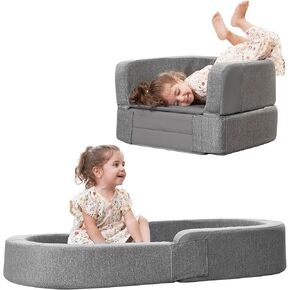 RONBEI Toddler Travel Bed Sofa Chair, Portable & Lightweight Toddler Kids Travel Beds with Removable Cover and Carrying Bag