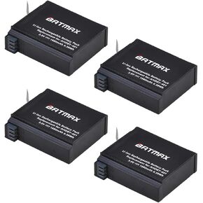 Batmax 3 Packs 1680mAh AHDBT-401 Battery + LED Dual USB Charger with Type C Port for GoPro Hero 4 Black/Silver Action Cameras