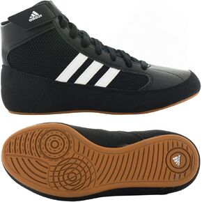 adidas Men's HVC Wrestling Shoes, Black/Charcoal/Hot Pink, 8.5