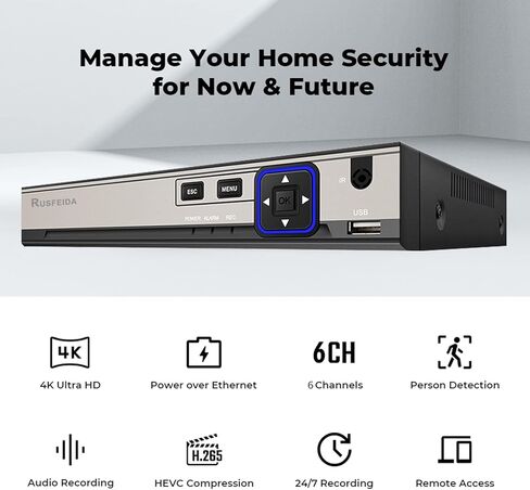 5MP 8CH POE NVR، H.265+ مسجل فيديو شبكي لنظام كاميرا الأمان، يدعم كاميرا 5MP/4MP/3MP/1080P POE IP، كشف الوجه، تسجيل 24/7، (HDD غير متضمن) in Kuwait