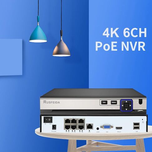 5MP 8CH POE NVR، H.265+ مسجل فيديو شبكي لنظام كاميرا الأمان، يدعم كاميرا 5MP/4MP/3MP/1080P POE IP، كشف الوجه، تسجيل 24/7، (HDD غير متضمن) in Kuwait