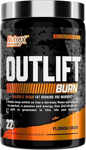 Outlift Burn Thermogenic Pre Workout Powder for Men & Women, Max Dosed 2 in 1 Performance & Weight Loss Supplement with Metabolyte Fat Burner Electrolytes, GBBGO Super Carnitine, CalorieBurn, 22 Serv in Saudi Arabia