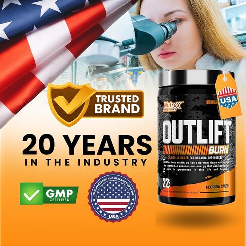Outlift Burn Thermogenic Pre Workout Powder for Men & Women, Max Dosed 2 in 1 Performance & Weight Loss Supplement with Metabolyte Fat Burner Electrolytes, GBBGO Super Carnitine, CalorieBurn, 22 Serv in Saudi Arabia