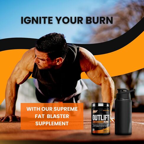 Outlift Burn Thermogenic Pre Workout Powder for Men & Women, Max Dosed 2 in 1 Performance & Weight Loss Supplement with Metabolyte Fat Burner Electrolytes, GBBGO Super Carnitine, CalorieBurn, 22 Serv in Saudi Arabia