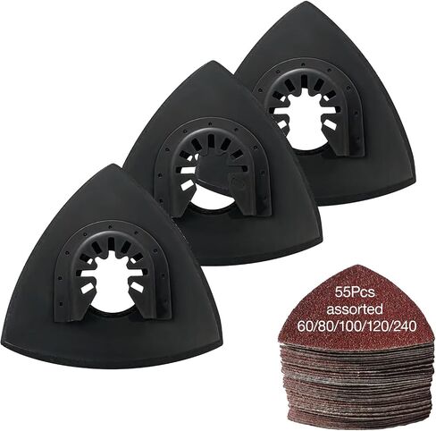 Oscillating Tool Sanding Pad for Multitool Oscillating Saw, WENESTR 4-Piece 3-1/8 in Triangle Sanding Pad for Surface Sanding, Mechanical Maintenance Cleaning, Polishing, Deburrin… in Saudi Arabia