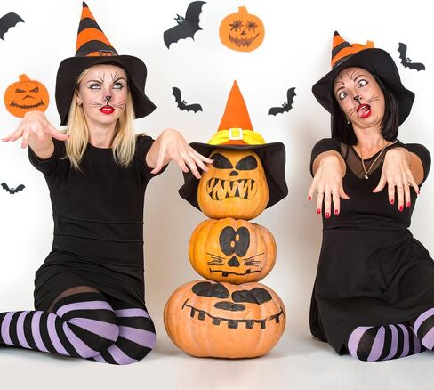 kymqlyw 6 Pairs Over Knee Long Striped Socks for Women Thigh High Sock Stockings Halloween Teen Girls Party Cosplay Stocking Costume（red and Light blue Striped） in Kuwait