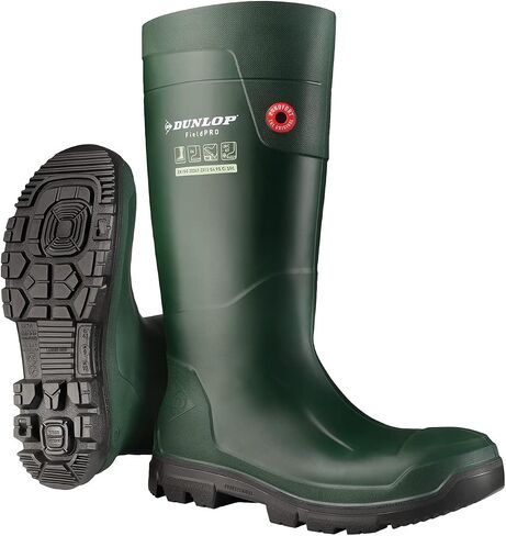أحذية DUNLOP للجنسين Fieldpro Wellington الواقية، أخضر/أسود، 11 US Women in Saudi Arabia