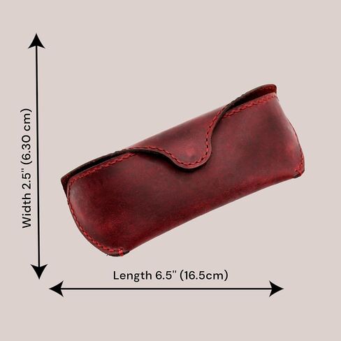 MyMesken Genuine Leather Eyeglasses & Sunglasses Case with Magnetic Snap Closure in Kuwait