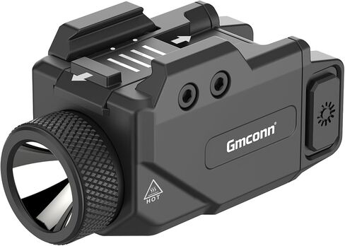 Gmconn 1250 لومن Picatinny السكك الحديدية شنت مسدس ضوء LED ستروب التكتيكية مصباح يدوي لPicatinny MIL-STD-1913 وغلوك مع بطارية مدمجة قابلة للشحن in Saudi Arabia