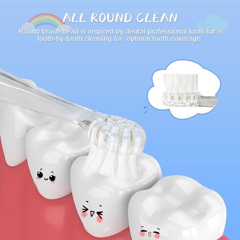 TEETECK 5 Pack Kids Toothbrush Replacement Heads Compatible with SEAGO- 513/977/EK6,Compatible with Brush-Baby WildOnes/KIDZSONIC（Not BabySonic Series）,Compatible with Dada-Tech-BB1/977/K6 in Saudi Arabia