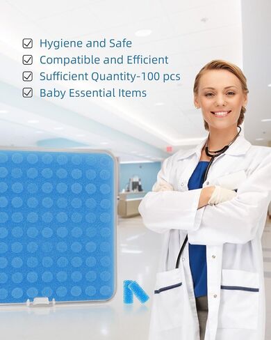 100 PCS Premium Nasal Aspirator Hygiene Filters Replacement for Grownsy/NoseFrida/NeilMed /Molucky/X-Bosak/HEYVALUE/LAREX/Iarha/Watolt/LittleTora and Other Similar Nasal Aspirator in Saudi Arabia