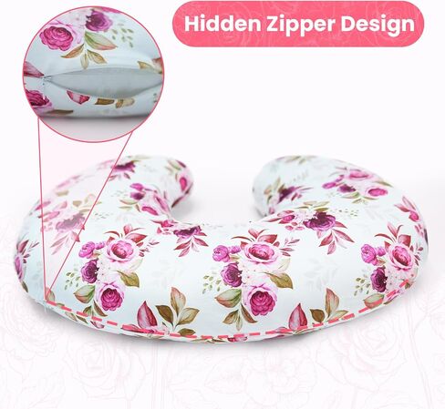 Nursing Pillow Cover, Ultra Soft Case for Baby Boy and Girls, Stretchy Removable Slipcover for Breastfeeding Pillows, Red Flower in Saudi Arabia