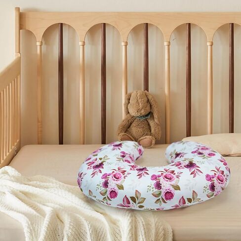 Nursing Pillow Cover, Ultra Soft Case for Baby Boy and Girls, Stretchy Removable Slipcover for Breastfeeding Pillows, Red Flower in Saudi Arabia