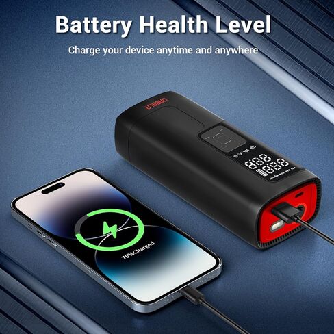 منفاخ إطارات محمول منفاخ هواء بقدرة 20000 مللي أمبير في الساعة و12 فولت تيار مستمر لإطارات الدراجة، مضخة إطارات لاسلكية أسرع 3 مرات للسيارة والدراجة والدراجة النارية والكرة مع مقياس ضغط الإطارات/أحمر in Kuwait