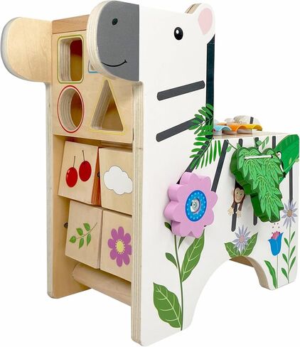 Teamson Kids Wooden Activity Cube Baby Toys, 7 in 1, Educational with Abacus, Xylophone, Bead Maze, Animal and Shapes, Age 1 Year + in Saudi Arabia