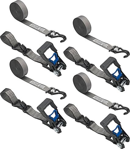 1-1/2" x 20’ Ratchet Cargo Straps, 2-Pack – Ratchet Tie Down Straps, Double J-Hook Ratchet Tie Down – Ratchet Strap Set, 1667 lbs. Working Load Limit, 5000 lbs. Break Strength in Saudi Arabia