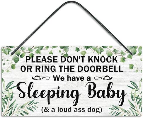 Putuo Decor Baby Sleeping Door Sign for Front Door PVC Shhh Baby Is Sleeping Do Not Knock or Ring Doorbell Door Hanger Sign No Soliciting Sign for Home Baby Room Nursery Kindergarten Decor in Saudi Arabia
