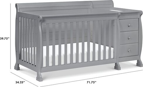 DaVinci Kalani 4-in-1 Convertible Crib and Changer Combo in Chestnut in Kuwait