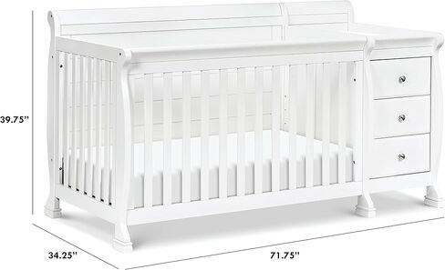 DaVinci Kalani 4-in-1 Convertible Crib and Changer Combo in Chestnut in Kuwait