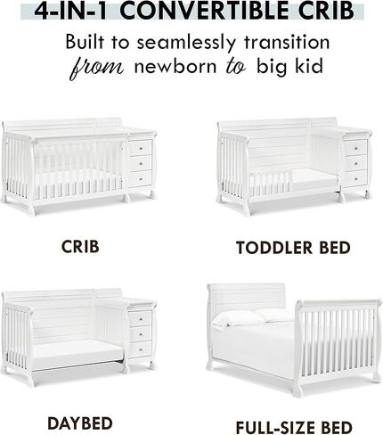 DaVinci Kalani 4-in-1 Convertible Crib and Changer Combo in Chestnut in Kuwait