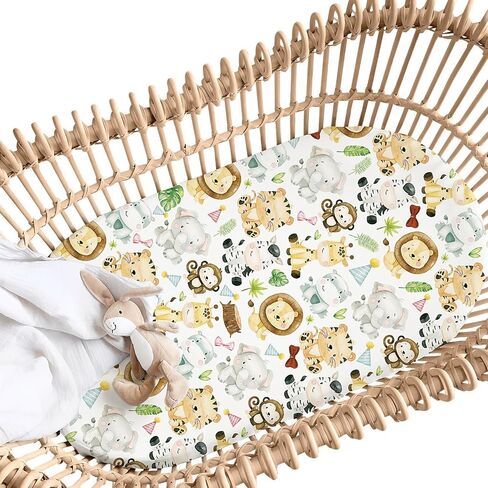 Stretchy Bassinet Sheet, Breathable Universal Cradle Sheet for Rectangle, Oval, or Hourglass Bassinet Pads/Mattress, Ultra Soft Fitted Sheets for Baby Boys Girls in Saudi Arabia