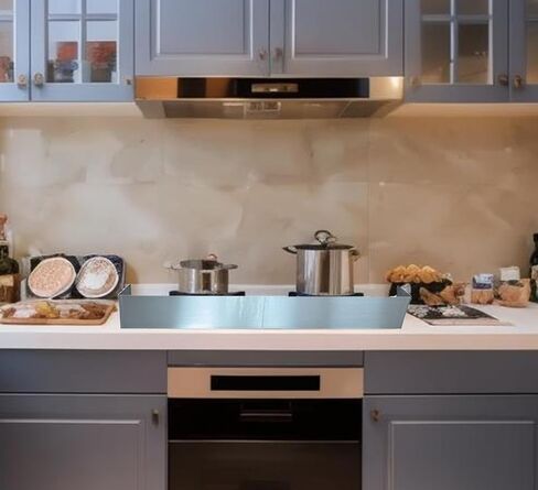 واقي موقد من الحديد المقاوم للصدأ مقاس 38 بوصة لسلامة الأطفال، واقي موقد غاز قابل للتعديل مع حماية مزدوجة من الأمام والجوانب - سهل التركيب in Kuwait