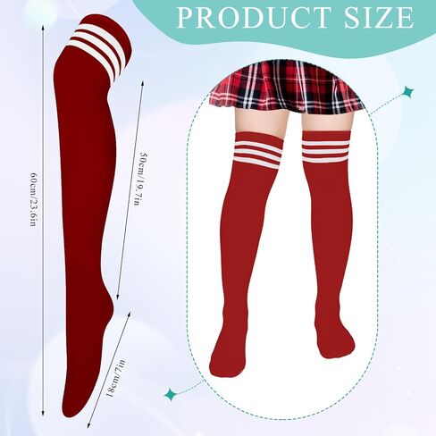 Syhood 36 Pairs over Knee Thigh Socks Thigh High Socks for Women Leg Warmer High Socks Long Stocking for Winter Daily Wear in Saudi Arabia