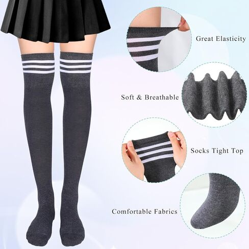 Syhood 36 Pairs over Knee Thigh Socks Thigh High Socks for Women Leg Warmer High Socks Long Stocking for Winter Daily Wear in Saudi Arabia