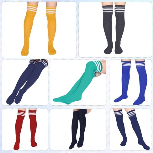 Syhood 36 Pairs over Knee Thigh Socks Thigh High Socks for Women Leg Warmer High Socks Long Stocking for Winter Daily Wear in Saudi Arabia