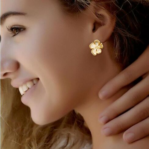 S925 Sterling Silver Statement C Shape Stud Earrings Chunky Dome Hoop Earrings for Women Jewelry Gifts in Kuwait