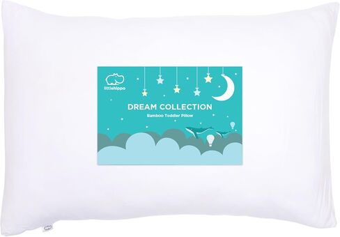 LittleHippo Toddler Pillow (13x18) with Bamboo (Viscose) Pillowcase - Hypoallergenic Pillow for Sleeping, Kids Pillow, Travel Pillow, Mini Pillow, Nursery Pillow, Toddler Bed Pillow (Celestial) in Saudi Arabia