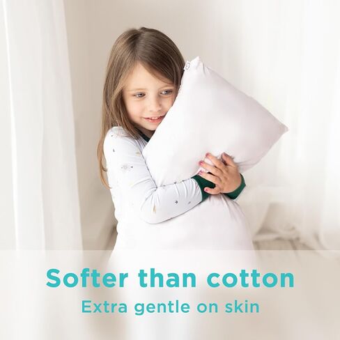 LittleHippo Toddler Pillow (13x18) with Bamboo (Viscose) Pillowcase - Hypoallergenic Pillow for Sleeping, Kids Pillow, Travel Pillow, Mini Pillow, Nursery Pillow, Toddler Bed Pillow (Celestial) in Saudi Arabia