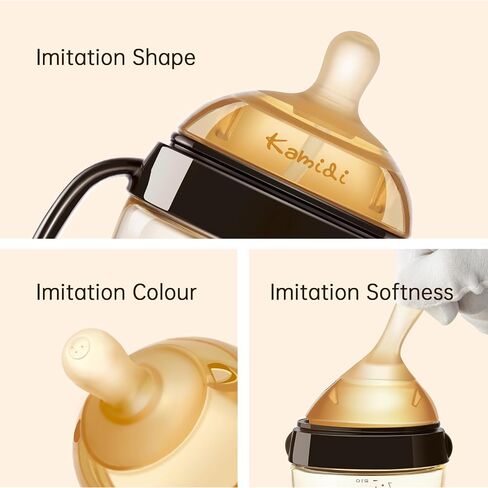 PPSU Weaning Bottles Baby Bottle, Baby Bottle with Natural Response Nipple, Medium Flow Nipple,10 oz/300ml, 4-8 Months - Anti Colic Baby Bottle with Wide Neck in Saudi Arabia