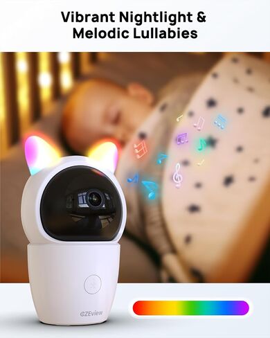 Video Baby Monitor with Camera and Audio, 2K Baby Monitor WiFi Smartphone with Night Vision, Pan-Tilt-Zoom via 4.3" Screen and APP, Cry/Motion Detection, 2-Way Audio in Saudi Arabia
