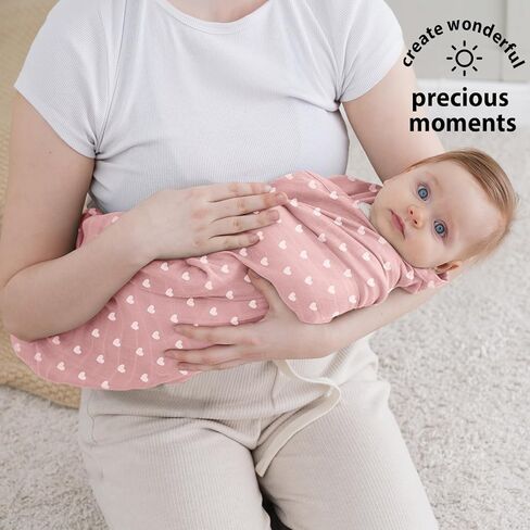 بطانيات قماط من الموسلين من يوفوس، 4 عبوات من بطانيات الاستقبال للأطفال الأولاد والبنات، بطانيات أطفال مقاس 47 × 47 بوصة، لفافة قماط محايدة 30% قطن و70% حرير صناعي من الخيزران in Kuwait