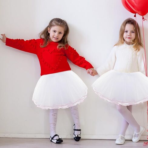 WLLHYF Girls Tutu Skirt，4 Layers Tulle Tutu Skirts Elastic Fluffy Ballet Dance Skirts for Toddler Kid Children Xmas Party in Saudi Arabia