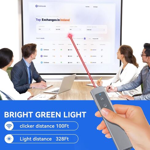 Presentation Clicker Wireless Presenter Remote: USB Rechargeable Finger Ring Clicker for PowerPoint Presentations, PowerPoint Clicker with Laser Pointer, Multi-OS Compatible in Saudi Arabia